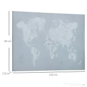HOMCOM Lucrare de arta pe perete din panza Harta lumii Fotografii de perete pentru camera de zi Decor dormitor, 120 x 90 cm 