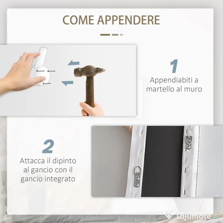 HOMCOM Lucrare de arta pe perete din panza Harta lumii Fotografii de perete pentru camera de zi Decor dormitor, 120 x 90 cm