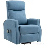 HOMCOM Fotoliu Relaxant Electric cu 8 Puncte de Masaj, Înclinare la 135° și 2 Telecomenzi, Albastru