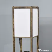 HOMCOM Lampă de Podea cu 3 Rafturi Integrate, Design Modern din MDF, 26x26x160 cm, Lemn Natural | Aosom Romania 