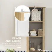 Kleankin Dulap Baie inalt – Sertar & Rafturi Reglabile, Alb Elegant 