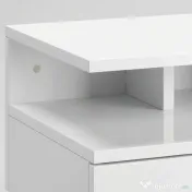 HOMCOM Set de 2 Noptiere Moderne Suspendate cu Sertar și Raft din Lemn 35x32x22,5cm, Alb Lucios 