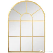 Homcom Oglinda Moderna de Perete – Arcuita 70×50 cm, Stil Fereastra Negru