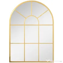 Homcom Oglinda Moderna de Perete – Arcuita 70×50 cm, Stil Fereastra Negru