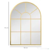 Homcom Oglinda Moderna de Perete – Arcuita 70×50 cm, Stil Fereastra Negru