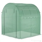 Outsunny Sera de gradina tip tunel cu ferestre si usi rulante, sera pentru plante cu invelis din PE, verde, 180x180x200cm 