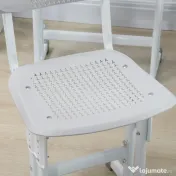 HOMCOM Birou școlar cu scaun reglabil și lampă pentru copii 6-12 ani, oțel și MDF, gri