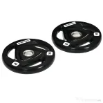 SportNow Set 2 Discuri 10 kg – Otel cu Cauciuc, Ø5 cm