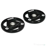 SportNow Set 2 Discuri 10 kg – Otel cu Cauciuc, Ø5 cm 