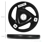 SportNow Set 2 Discuri 10 kg – Otel cu Cauciuc, Ø5 cm 