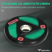 SportNow Set 2 Discuri 10 kg – Otel cu Cauciuc, Ø5 cm 