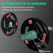 SportNow Set 2 Discuri 10 kg – Otel cu Cauciuc, Ø5 cm 