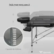 Homcom Masa Masaj 186×71 cm – Portabila, Reglabila 