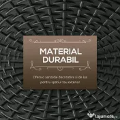Outsunny Bază Rotundă pentru Umbrelă, Efect Ratan, de 12,5 kg, Suport pentru Stâlpi de 38mm și 48mm, Ø44,5 cm, Negru