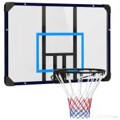 SPORTNOW Coș de Baschet de Perete, Mini Coș de Baschet cu Panou Indestructibil și Cerc din Oțel, 113x61x73 cm, Negru 