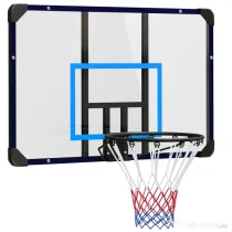 SPORTNOW Coș de Baschet de Perete, Mini Coș de Baschet cu Panou Indestructibil și Cerc din Oțel, 113x61x73 cm, Negru