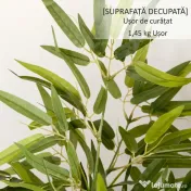 HOMCOM Plantă Artificială de Bambus Înaltă de 90 cm cu 504 Frunze din PEVA și PP Verde cu Ghiveci din Ciment Ø15x12.5 cm 