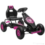 HOMCOM Go Kart a Pedali per Bambini 5-12 Anni Sedile Regolabile Ruote in Gomma