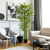 HOMCOM Plantă Artificială de Bambus, 180 cm, Realistă, cu Ghiveci Decorativ pentru Living și Dormitor, Verde | Aosom Romania