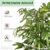 HOMCOM Plantă Artificială de Bambus, 180 cm, Realistă, cu Ghiveci Decorativ pentru Living și Dormitor, Verde | Aosom Romania