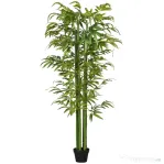 HOMCOM Plantă Artificială de Bambus, 180 cm, Realistă, cu Ghiveci Decorativ pentru Living și Dormitor, Verde