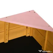 Outsunny Cutie Nisip Copii din Lemn, Design Natural, Rezistent la Intemperii, cu Capac Protecție | Aosom Romania 