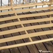 Set canapea din ratan PE din 4 piese Outsunny, cu impletitura rotunda | Aosom Romania