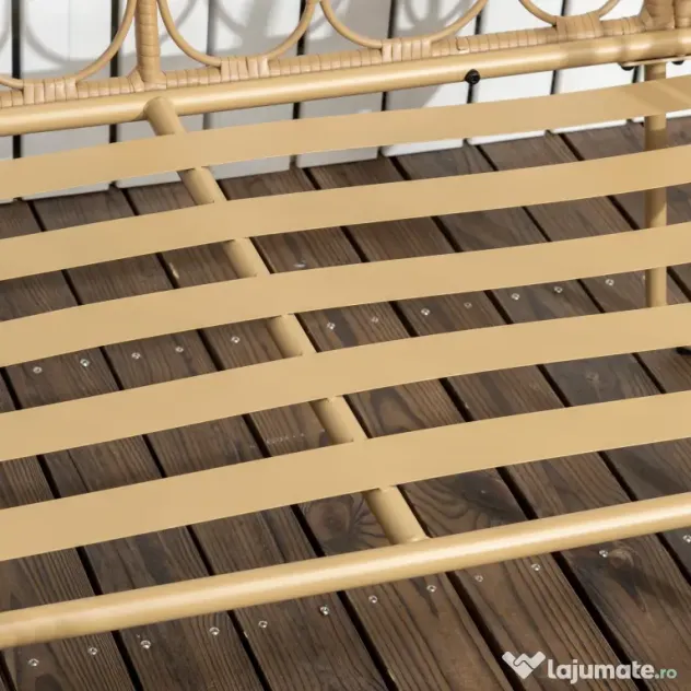 Set canapea din ratan PE din 4 piese Outsunny, cu impletitura rotunda | Aosom Romania