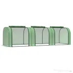 Outsunny Sera de Gradina tip Tunel din Otel si Plastic PP cu Usi care se Ruleaza 295x100x80 cm, Verde