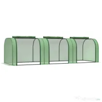 Outsunny Seră de Grădină Tip Tunel din Oțel și Plastic PP, cu Uși Rulabile, 295x100x80 cm, Verde | Aosom Romania
