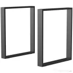 HOMCOM Set 2 Picioare de Masă Dreptunghiulare din Oțel, 60x8x72 cm, Negru | Aosom Romania