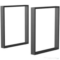 HOMCOM Set 2 Picioare de Masă Dreptunghiulare din Oțel, 60x8x72 cm, Negru | Aosom Romania