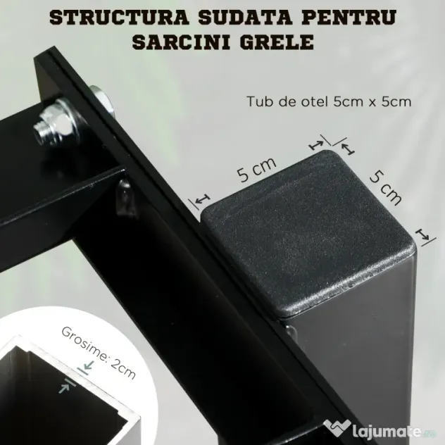 SPORTNOW Suport pentru Gantere pe 2 Niveluri, Organizator Stabil de Depozitare a Greutăților, 94x52.5x82cm, Negru | Aosom Romania