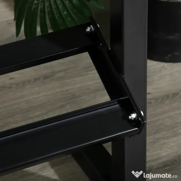 SPORTNOW Suport pentru Gantere pe 2 Niveluri, Organizator Stabil de Depozitare a Greutăților, 94x52.5x82cm, Negru | Aosom Romania