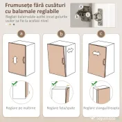 HOMCOM Bufet de Bucătărie cu Sertare, Rafturi Deschise și Rafturi Reglabile din Lemn MDF, 100x40x180 cm, Alb | Aosom Romania 