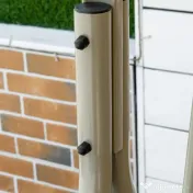 Outsunny Leagan de gradina cu 3 locuri cu structura din otel si baldachin reglabil, perne si cotiere captusite | Aosom Romania 
