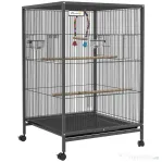 Pawhut Colivie pentru Pasari – 48×46×74 cm cu Suport Rulant