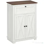 HOMCOM Bufet de depozitare cu multiple spații de depozitare, 2 uși cu raft reglabil, 1 sertar, 60L x 30Ad x 87,5Î cm | Aosom Romania 