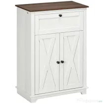HOMCOM Bufet de depozitare cu multiple spații de depozitare, 2 uși cu raft reglabil, 1 sertar, 60L x 30Ad x 87,5Î cm | Aosom Romania