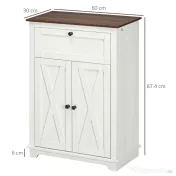 HOMCOM Bufet de depozitare cu multiple spații de depozitare, 2 uși cu raft reglabil, 1 sertar, 60L x 30Ad x 87,5Î cm | Aosom Romania 