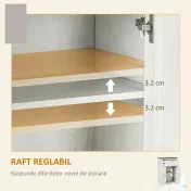 HOMCOM Bufet de depozitare cu multiple spații de depozitare, 2 uși cu raft reglabil, 1 sertar, 60L x 30Ad x 87,5Î cm | Aosom Romania 