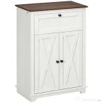 HOMCOM Bufet de depozitare cu multiple spații de depozitare, 2 uși cu raft reglabil, 1 sertar, 60L x 30Ad x 87,5Î cm