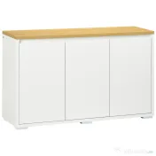 HOMCOM Bufet de Bucătărie, Dulap Depozitare cu 3 Uși, Rafturi Reglabile, Design Modern pentru Living, Hol, Alb | Aosom Romania 