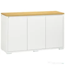 HOMCOM Bufet de Bucătărie, Dulap Depozitare cu 3 Uși, Rafturi Reglabile, Design Modern pentru Living, Hol, Alb | Aosom Romania