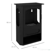 HOMCOM Șemineu pe Bioetanol Independent, Arzător de 1,2L, Durată 3 Ore, Suprafață Încălzită 20-25 m², Negru 