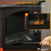 HOMCOM Șemineu pe Bioetanol Independent, Arzător de 1,2L, Durată 3 Ore, Suprafață Încălzită 20-25 m², Negru 