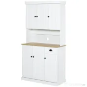 HOMCOM Bufet de Bucătărie Modern cu Dulap pentru Depozitare, Ideal pentru Cuptorul cu Microunde, Design Elegant, Alb | Aosom Romania