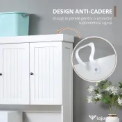 HOMCOM Bufet de Bucătărie Modern cu Dulap pentru Depozitare, Ideal pentru Cuptorul cu Microunde, Design Elegant, Alb | Aosom Romania