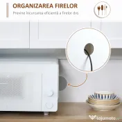 HOMCOM Bufet de Bucătărie Modern cu Dulap pentru Depozitare, Ideal pentru Cuptorul cu Microunde, Design Elegant, Alb | Aosom Romania