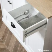 HOMCOM Bufet de Bucătărie Modern cu Dulap pentru Depozitare, Ideal pentru Cuptorul cu Microunde, Design Elegant, Alb | Aosom Romania